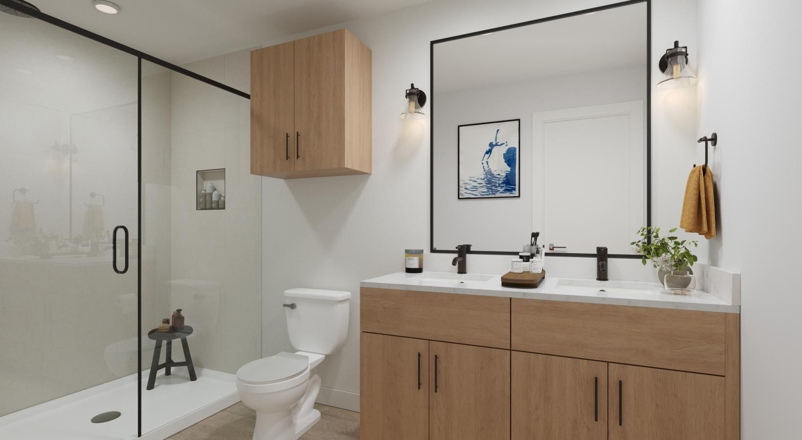 Bathroom options with thoughtful details a bathroom with a shower and toilet