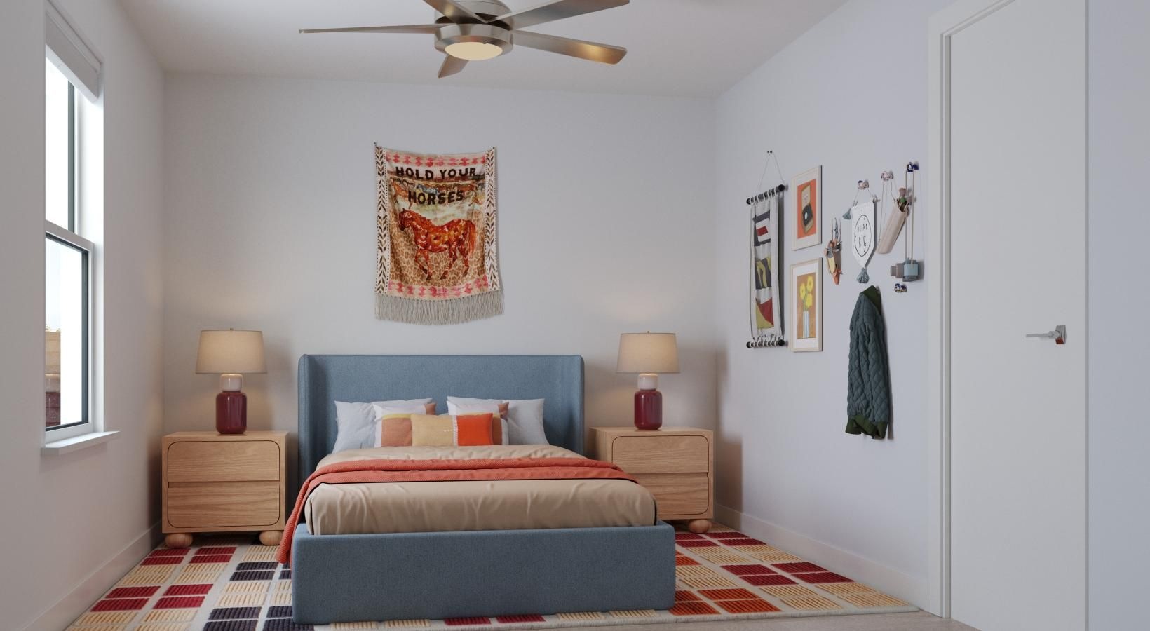 Beautiful bedrooms to fit every need a bedroom with a bed and a fan