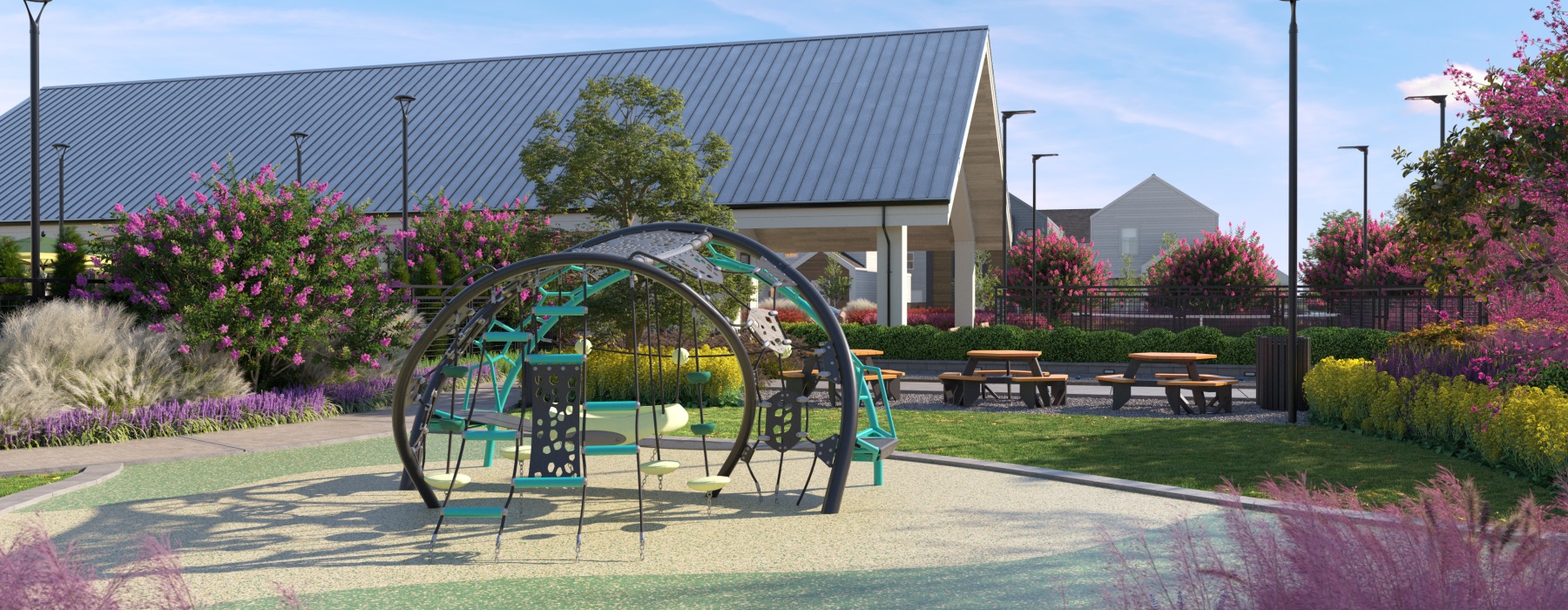 playground and picnic tables at a park