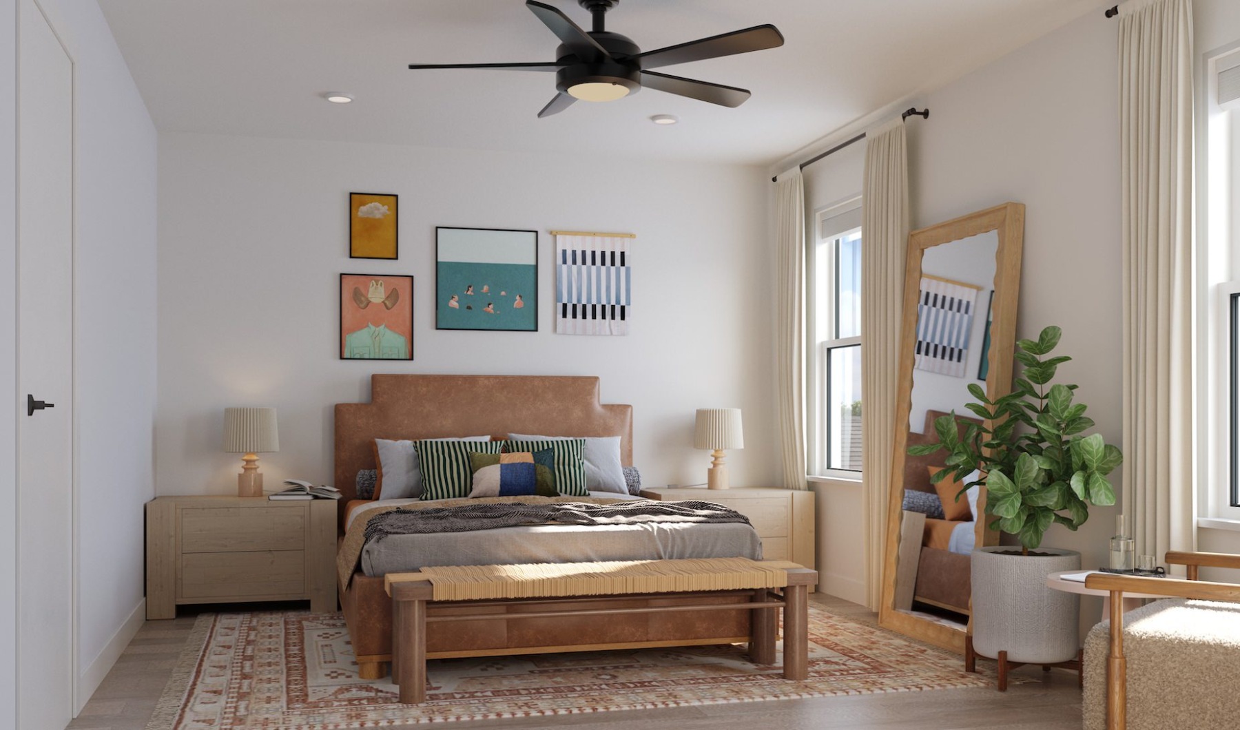 Spacious bedrooms designed to fit the needs of your lifestyle. large bedroom with large windows